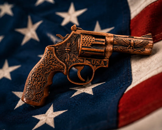 America 250 Revolver – détails de la médaille 3D