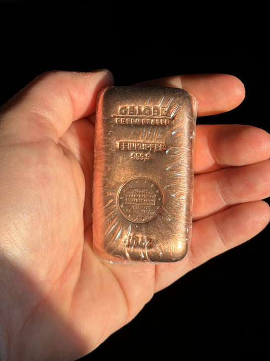 10 oz Geiger Edelmetalle .9999 Fine Copper Cast Bar – Factory Sealed with COA