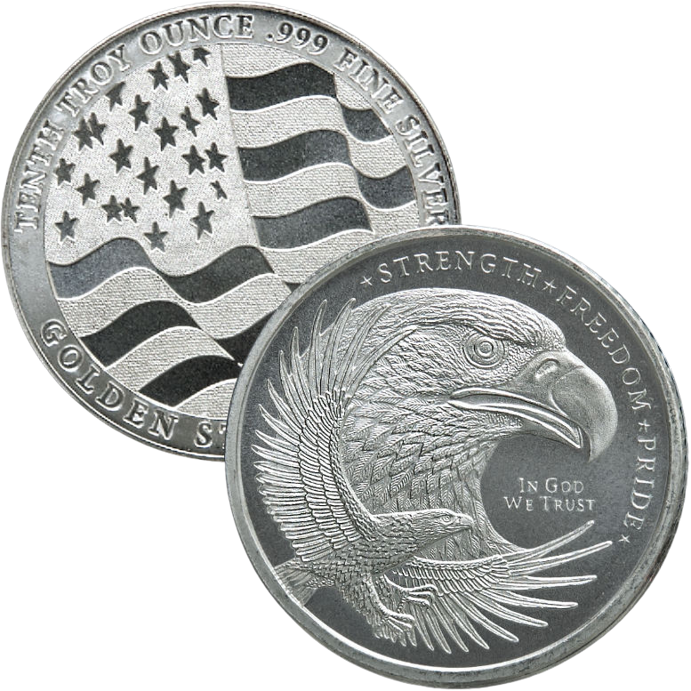 Golden State Mint Silver Eagle – ronde d’argent 1/10 oz