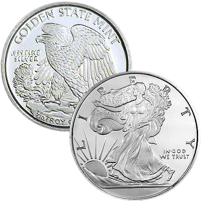 Golden State Mint Walking Liberty – ronde d’argent 1/10 oz