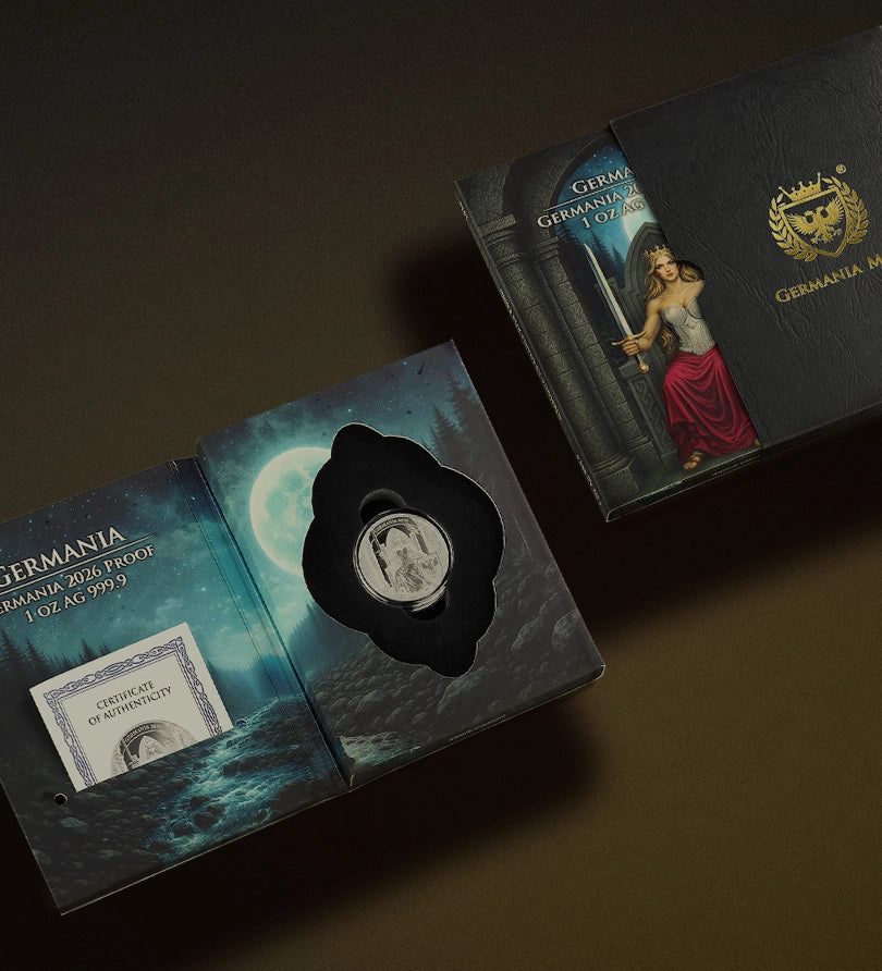 Lady Germania 2026 ANA, pièce d’argent 1 oz avec coffret et certificat