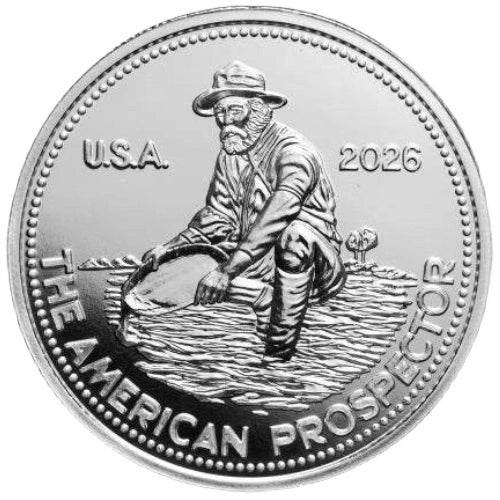 2026 PAMP Suisse Engelhard American Prospector 1/2 oz silver round - front