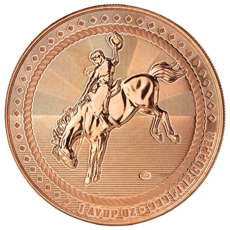 Scottsdale Cowboy avec Buffalo Privy – ronde de cuivre 1 oz