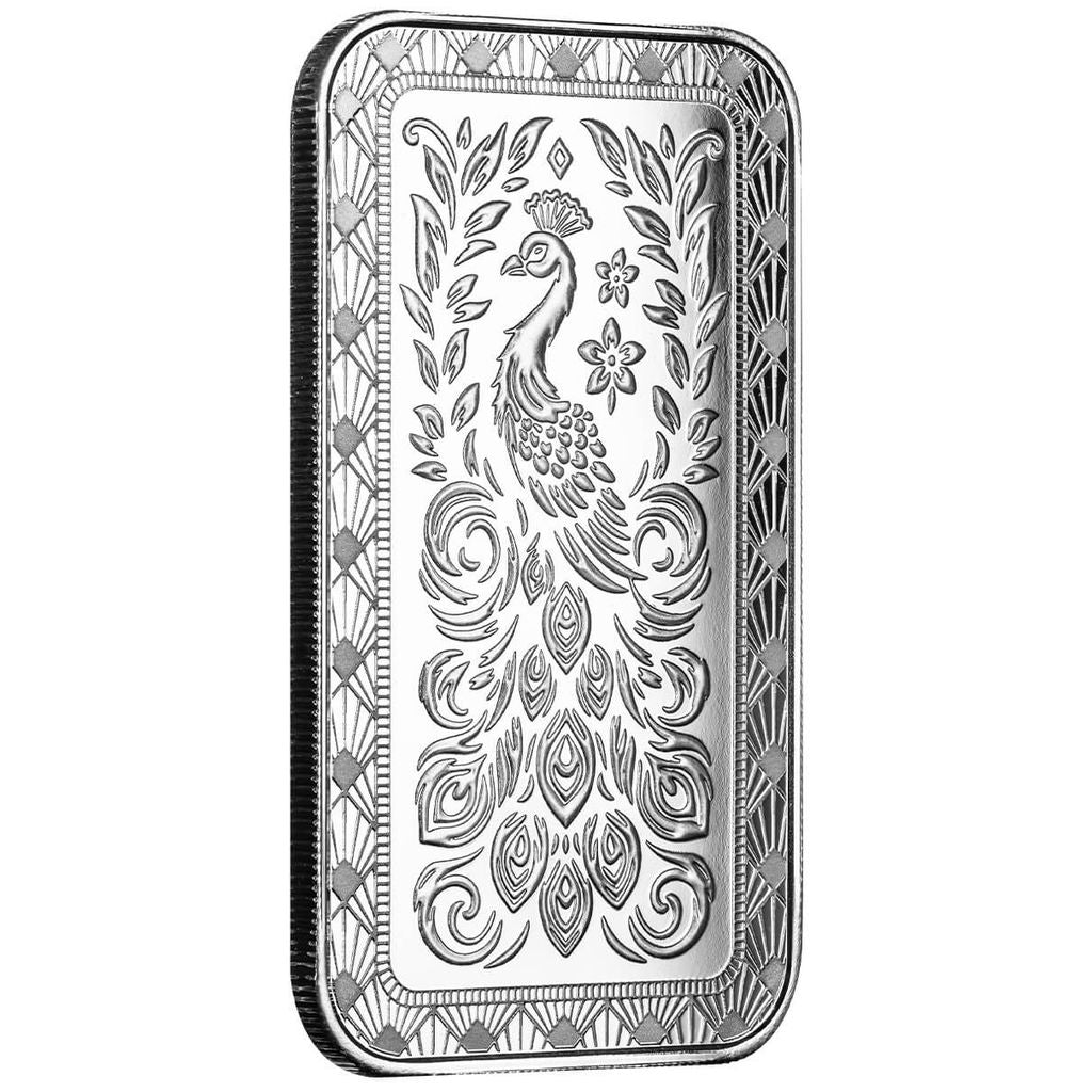 Scottsdale Marquee Peacock | Lingot d’argent 1 oz — précommande