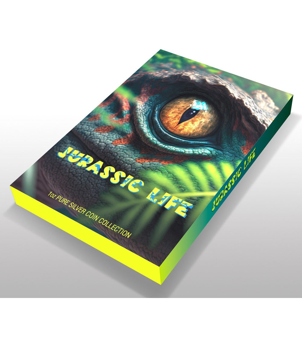 Liberia 2026 Velociraptor Jurassic Life — presentation box